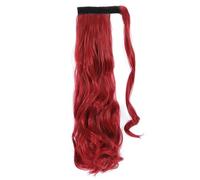 Ponytail Extension Heat Resistant Wavy Synthetic Wrap Around Pony tail Hairpiece for Women Für den täglichen Gebrauch (M130,24inches)