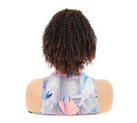Ponytail Extension Kinky Curly Drawstring Ponytail for Black Women, 10 Inch Synthetic Hairpieces Clip in Curls Afro Puff Pony tail Extensions (1BT33)