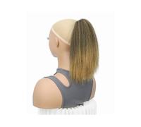 Ponytail Extension Straight Drawstring Ponytail for Women Synthetic Thick Kinky Straight Hairpieces 10 inch Clip in Ponytails Extension for Girl Daily Use(1B27)