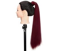 Ponytail Extension Warp Around Pony Tail with Hair Tie 22 inch Long Synthetic Yaki Straight Braiding DIY Braided for Women Girls Daily Party Cosplay für den täglichen Gebrauch (Bug)