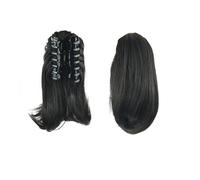 Ponytail Extension Women's Short Straight Claw Clip On Ponytail Hair Extension Natural Pony Tail Hair Synthetic Hairpiece(Color7)