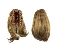 Ponytail Extension Women's Short Straight Claw Clip On Ponytail Hair Extension Natural Pony Tail Hair Synthetic Hairpiece(Color4)