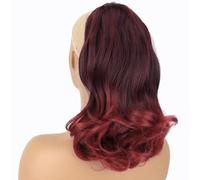 Ponytail - Extensiones de pelo sintético con cordón para mujeres negras (45 cm), color rojo