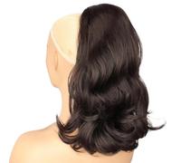 Ponytail Extensiones de pelo sintético con cordón para mujeres negras de 45 cm (marrón claro)