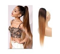 ponytail extensions 10 "-24" Coletas con cordón # 1B / 4/27 Extensiones de cabello cola caballo recto Ombre Clip en piezas humano Extensión Remy indio Peinado(16inches)