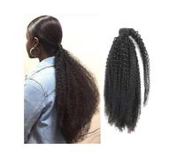 ponytail extensions 10-24 pulgadas rizado envoltura alrededor de cola caballo pelo brasileño Remy extensión clip en extensiones cabello humano afro pieza Peinado(20inch(105g))