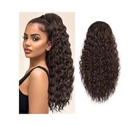 ponytail extensions 24 Inch Drawstring Ponytail Extension Curly Clip in Hair Extensions for Women Synthetic Hairpiece for Daily Party Peinado(Medium Brown)