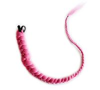 ponytail extensions Anillo Trenzas largas de boxeo Extensiones cola caballo pelo trenzado ganchillo Cola moño sintético con banda goma Peinado(Rose red)