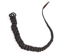ponytail extensions Anillo Trenzas largas de boxeo Extensiones cola caballo pelo trenzado ganchillo Cola moño sintético con banda goma Peinado(Brown black)