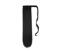 ponytail extensions Cola de Caballo larga y suave, cola caballo sintética 32 pulgadas, extensión cabello con Clip, peluca falsa, envoltura alrededor coleta Peinado(Negro,22inches)