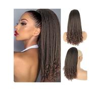 ponytail extensions Coleta Yaki con cordón y rizos en los extremos, extensiones de cabello sintético resistente al calor 40 cm for mujer Peinado(1B-30)