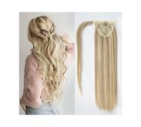 ponytail extensions Extensión de cola caballo #8/613 cabello humano envolvente alrededor 10 "-26" largo Clip recto en pieza con pasta mágica for mujeres Peinado(14inches)