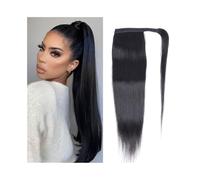 ponytail extensions Extensión de cola caballo cabello liso 25 a 81 cm, indio Remy, for mujeres negras Peinado(26inches 100g)