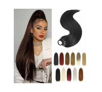 ponytail extensions Extensión de cola caballo larga y recta 24/28 pulgadas, sintética aspecto natural con banda elástica Peinado(#6,28inches)