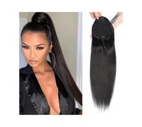 ponytail extensions Extensión de cola caballo larga y recta con cordón, 10 a 26 pulgadas, cabello humano color natural, clip for uso diario en fiestas Peinado(20inches)