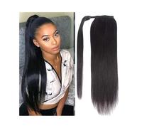 ponytail extensions Extensión de cola caballo larga y recta envolvente alrededor del postizo extensión cabello Remy brasileño Clip en extensiones for mujeres Peinado(14inches)