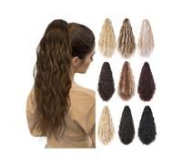 ponytail extensions Extensión de cola caballo ondulada maíz 22 pulgadas largo con pinza garra, piezas cabello sintético rizado for mujeres y niñas Peinado(4)