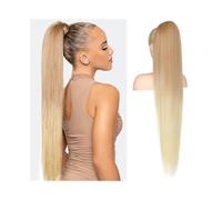ponytail extensions Extensión de cola caballo sintética con cordón, 91 cm largo, recta, 27T613, rubia, en capas, múltiples clips Peinado