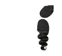 ponytail extensions Extensiones de cabello humano con cordón for cola caballo, ondas corporales, 12A, brasileño, Remy, 100%, color natural Peinado(10inches)