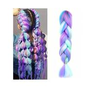 ponytail extensions Extensiones de cabello trenzado sintético largo 24 pulgadas, 1 paquete colorido, extensión trenzas ganchillo suave y saludable Peinado