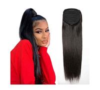 ponytail extensions Extensiones de cola caballo cabello humano con cordón recto 10-22 "Pinzas Remy brasileñas en piezas recta for mujeres negras Peinado(14 inch)