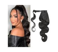 ponytail extensions Extensiones de cola caballo cabello humano real 10 a 32 pulgadas largo con ondas corporales envolventes, piezas indio Remy Peinado(20inches 100g)