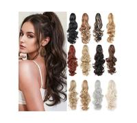 ponytail extensions Extensiones de cola caballo con pinza, postizos sintéticos gruesos 45 a 60 cm largo, ondulada y rizada for mujeres Peinado(2A,24inches)