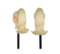 ponytail extensions Extensiones de cola caballo cortas con cordón, 14 pulgadas, cabello liso, rizada, postizos sintéticos for mujeres y niñas Peinado(613)