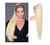 ponytail extensions Extensiones de cola caballo rectas #613 cabello con dibujo rubio blanqueado 16-26 pulgadas largo Clip brasileño Remy en postizo Peinado(18inches)