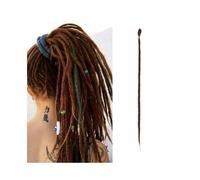 ponytail extensions Extensiones de rastas hechas a mano 20 pulgadas, 5 hebras, cerraduras sintéticas, trenzas ganchillo, cabello 1,0 cm, trenzado pelo falso, trenza Reggae Peinado(Coffee brown)