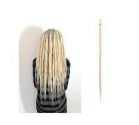 ponytail extensions Extensiones de rastas hechas a mano 20 pulgadas, 5 hebras, cerraduras sintéticas, trenzas ganchillo, cabello 1,0 cm, trenzado pelo falso, trenza Reggae Peinado(Bleach Blonde)