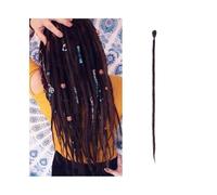 ponytail extensions Extensiones de rastas hechas a mano 20 pulgadas, 5 hebras, cerraduras sintéticas, trenzas ganchillo, cabello 1,0 cm, trenzado pelo falso, trenza Reggae Peinado(Wine Red)