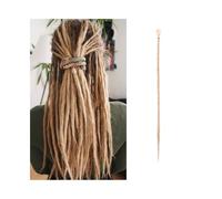ponytail extensions Extensiones de rastas hechas a mano 20 pulgadas, 5 hebras, cerraduras sintéticas, trenzas ganchillo, cabello 1,0 cm, trenzado pelo falso, trenza Reggae Peinado(Blonde)
