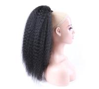 ponytail extensions Peluca Afro de pelo alto Puff sintético falso cordón cola caballo extensión cabello elástico for mujeres rizado Peinado(Natural black,28inches)