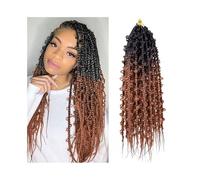 ponytail extensions Trenzas en caja de mariposas 24 pulgadas, pelo ganchillo, 6 paquetes prelooped, trenzas largas mariposa, jungla, sintéticas Peinado(Natural Black+Light Auburn)