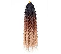 ponytail extensions Trenzas en caja de mariposas 24 pulgadas, pelo ganchillo, 6 paquetes prelooped, trenzas largas mariposa, jungla, sintéticas Peinado(Black+Auburn+Dark Blonde)