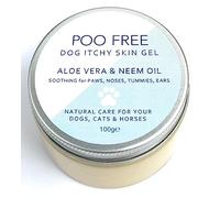 POO FREE 99% Natural Gel de Aloe Vera para Perros con Aceite de NEEM - 100 g Extractos Botánicos Naturales. Calma, Refresca e Hidrata, Alivia la Picazón y Elimina los Gérmenes y los Olores.