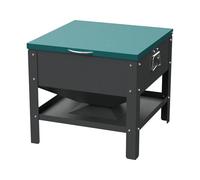 POOAMY Comedero portátil de metal para pollos con tapa impermeable, caja de alimentación de pollo independiente con gran capacidad de 80 libras para pollos, color verde