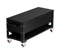 POOAMY Comedero portátil de metal para pollos con tapa impermeable, caja de alimentación de pollo independiente con gran capacidad de 120 libras para pollos, comedero de aves de corral sin residuos