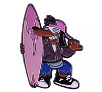 Poochie Poochy Dog Itchy Surfer Surfing Beach Dude - Gafas de sol geniales animadas de dibujos animados, comedia de televisión, animación, divertida broma de humor, 1.5 pulgadas, 1.5 Inches, Esmalte,