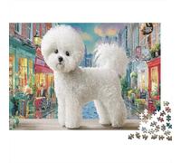 Poodle Adult Challenging Puzzle Games White Poodle by Water for Women, Gifts for Men Age 14 Years Up 70x50cm/1000pcs