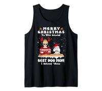 Poodle Christmas To The World Best Dog Mom Funny Xmas Camiseta sin Mangas