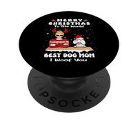 Poodle Christmas To The World Best Dog Mom Funny Xmas PopSockets PopGrip Adhesivo