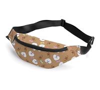 Poodle Dog French Bulldog Puppy with Deer Horns Fanny Pack, Adult Kids Sport Riñonera para Hombres y Mujeres