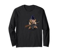 Poodle Dog In The Pocket Witch Hat Halloween Manga Larga
