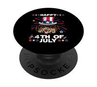 Poodle Dog Patriotic American 4th of July Dogs Lovers PopSockets PopGrip Adhesivo
