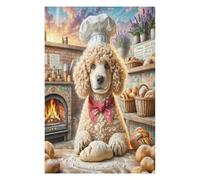 Poodle en Miniatura Puzzle 1000 Piezas Desafío Intelectual Avanzado Animales de compañía Lindos Rompecabezas para Adultos Obra De Arte Colorido DIY Creativo Decoración Hogar 1000 PCS