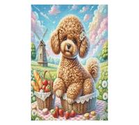 Poodle en Miniatura Puzzle 1000 Piezas Desafío Intelectual Avanzado Animales de compañía Lindos Rompecabezas para Adultos Obra De Arte Colorido DIY Creativo Decoración Hogar 1000 PCS