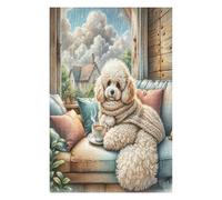 Poodle en Miniatura Puzzle 1000 Piezas Educativo 3D Familiar Animales de compañía Lindos Rompecabezas para Familia Desafío Intelectual DIY Creativo Decoración Hogar 1000 PCS