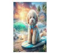 Poodle en Miniatura Puzzle 1000 Piezas Educativo 3D Familiar Cute Perro Pet Rompecabezas para Familia Desafío Intelectual DIY Creativo Decoración Hogar 1000 PCS